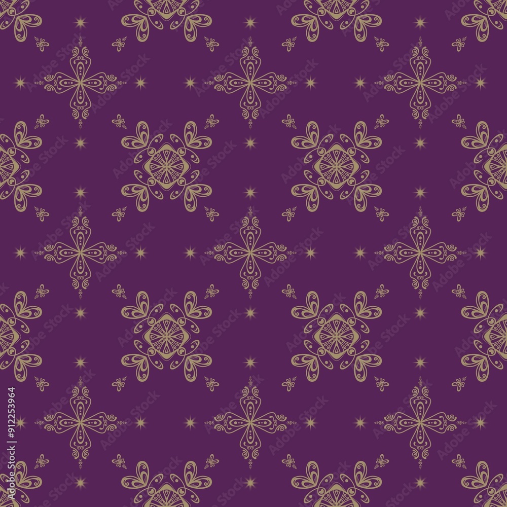 Fototapeta premium Gold flower pattern design