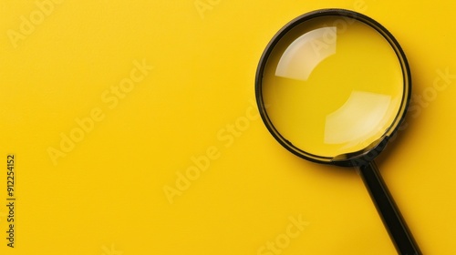 Magnifying Glass on Yellow Background