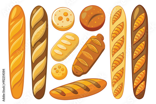 Baguette Color Art Features Eye-Catching Illustrations of French Bread