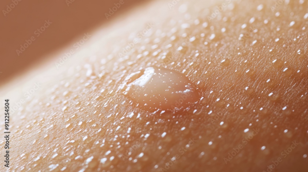 Fototapeta premium Clear Fluid-Filled Blister on Forearm - Skin Condition Image
