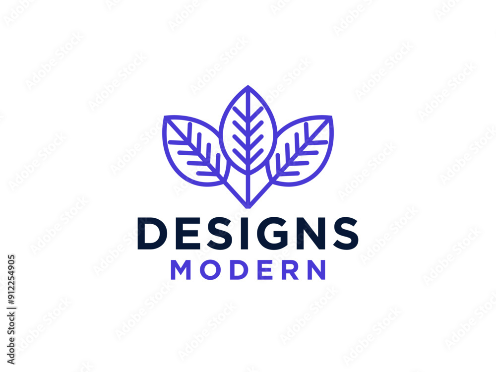 Abstract Nature Logo. Leaf Icon Line isolated on White Background. Usable for Business, Healthcare, Farm and Ecology Logos. Abstract Nature Logo. Leaf Icon Line isolated on White Background. Usable for Business, Healthcare, Farm and Ecology Logos.