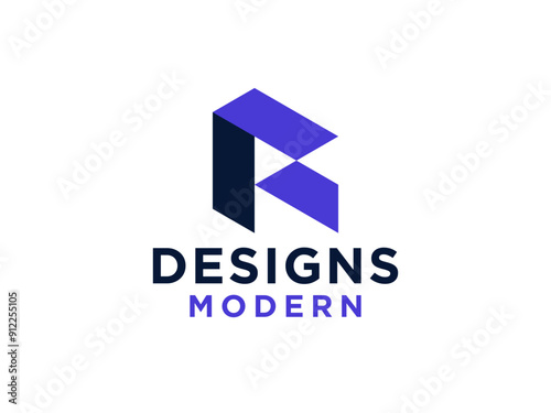 Free Download Abstract Initial Letter R Logo. Geometric Shape Origami Style isolated on White Background. Usable for Business and Branding Logos. - GFXLoad