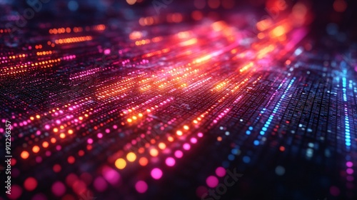 Wallpaper Mural Close-up of a digital world map with glowing data points in blue and red, symbolizing global connectivity and data networks on a technological grid.
 Torontodigital.ca