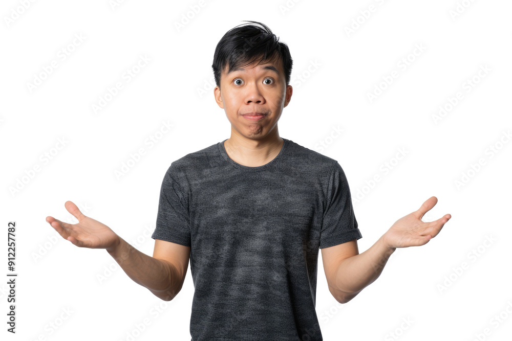 young asian man questioning gesture isolated on white or transparent png young asian man questioning gesture isolated on white or transparent png