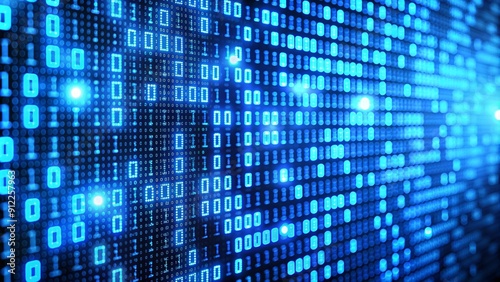 Wallpaper Mural blue digital binary data on computer screen
 Torontodigital.ca