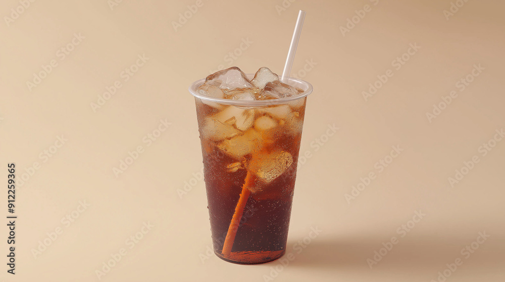 glass of cola with ice on a table solid background glass of cola with ice on a table solid background
