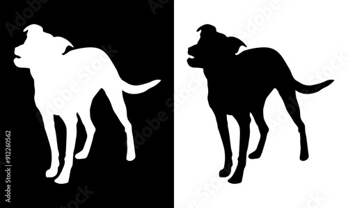 Rocco Deluca dog pet animal silhouette. Good use to for symbol, logo, web icon, mascot logo, sign, sticker design, vector, animal or any design you wany. Easy to use..ai