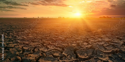 Parched Pasture Land Impacted by Drought