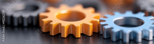 Close-up of colorful gears showcasing mechanical design and innovation in engineering and technology.