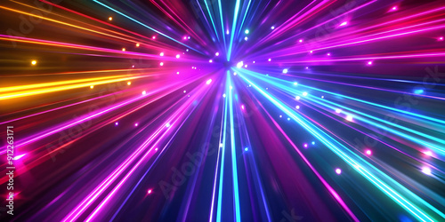 Multicolored light streaks background