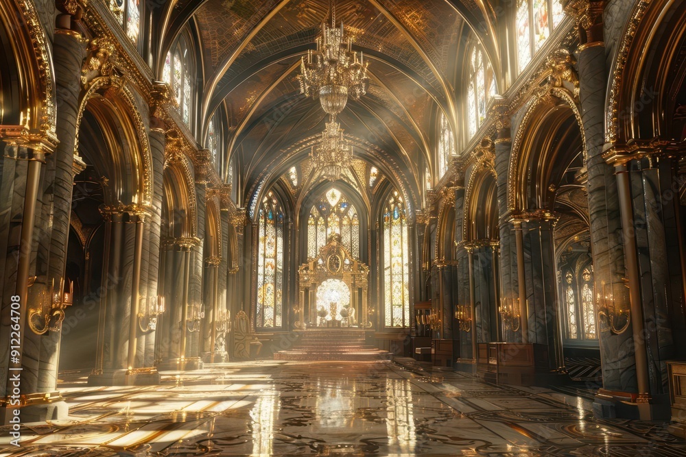 opulent fantasy palace interior soaring ceilings intricate gold detailing magical light streams through stained glass regal atmosphere perfect for epic tales opulent fantasy palace interior soaring ceilings intricate gold detailing magical light streams through stained glass regal atmosphere perfect for epic tales