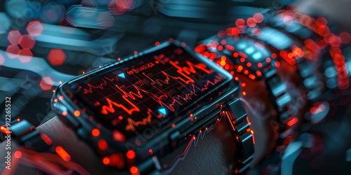 High-Tech Smartwatch Featuring Advanced Heart Monitor, Innovative Wearable Technology for Health Tracking