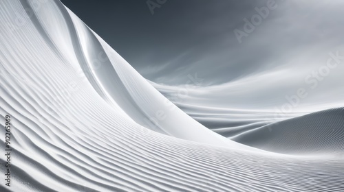 White Sand Dune in Desert Under Cloudy Sky