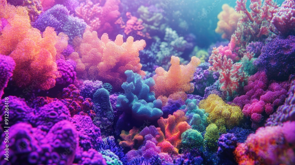 Fototapeta premium 3D abstract coral reef, vibrant and organic