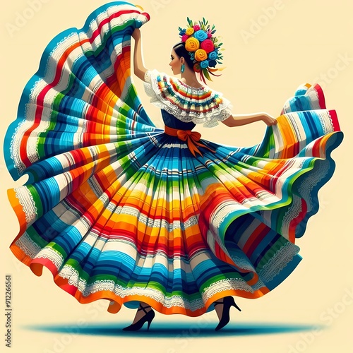 Vibrant Fiesta Dancer.
