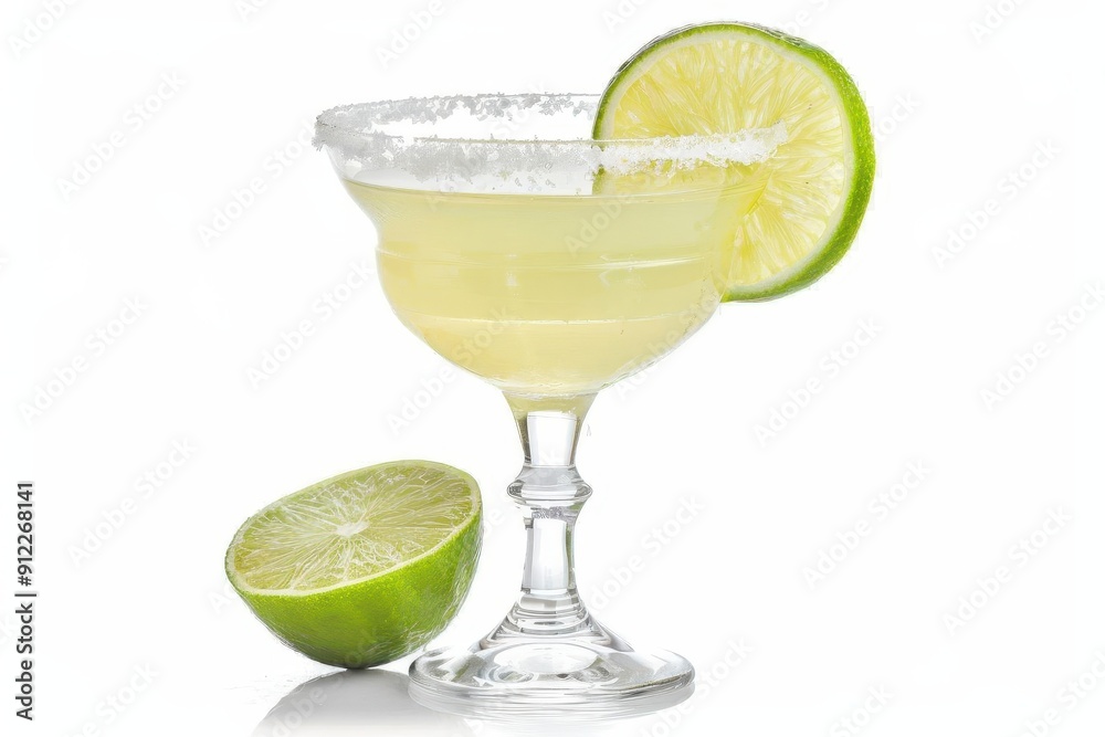 custom made wallpaper toronto digitalperfectly crafted margarita cocktail isolated on crisp white background glistening salt rim and lime garnish accentuate the refreshing beverage