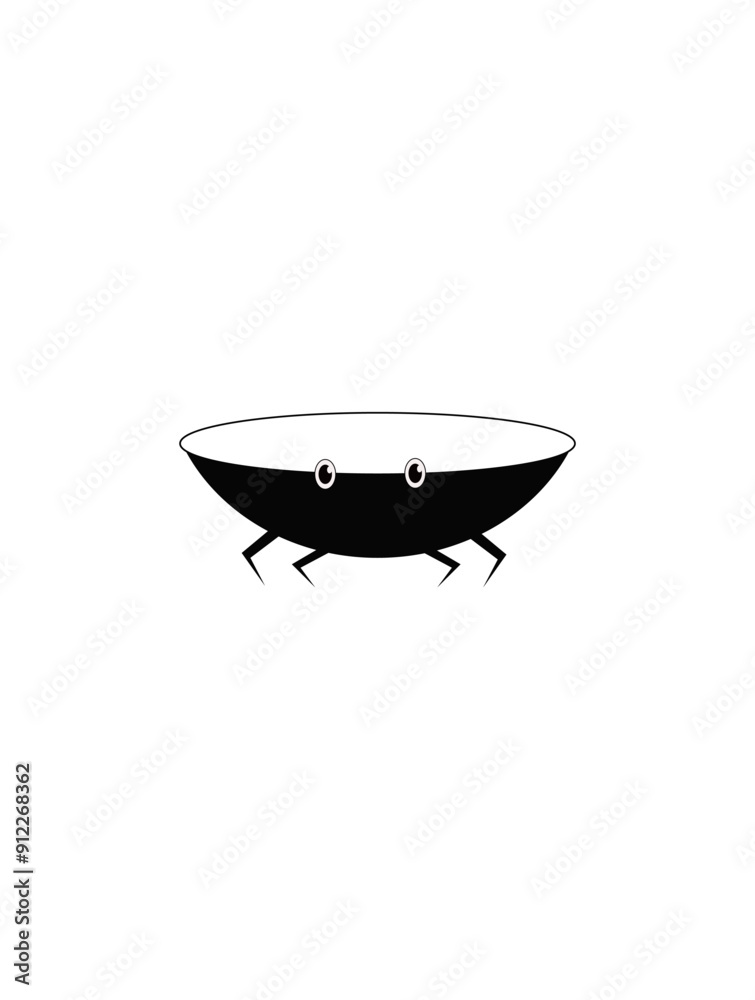 Abstract wok logo in the shape of a crab, seafood Abstract wok logo in the shape of a crab, seafood