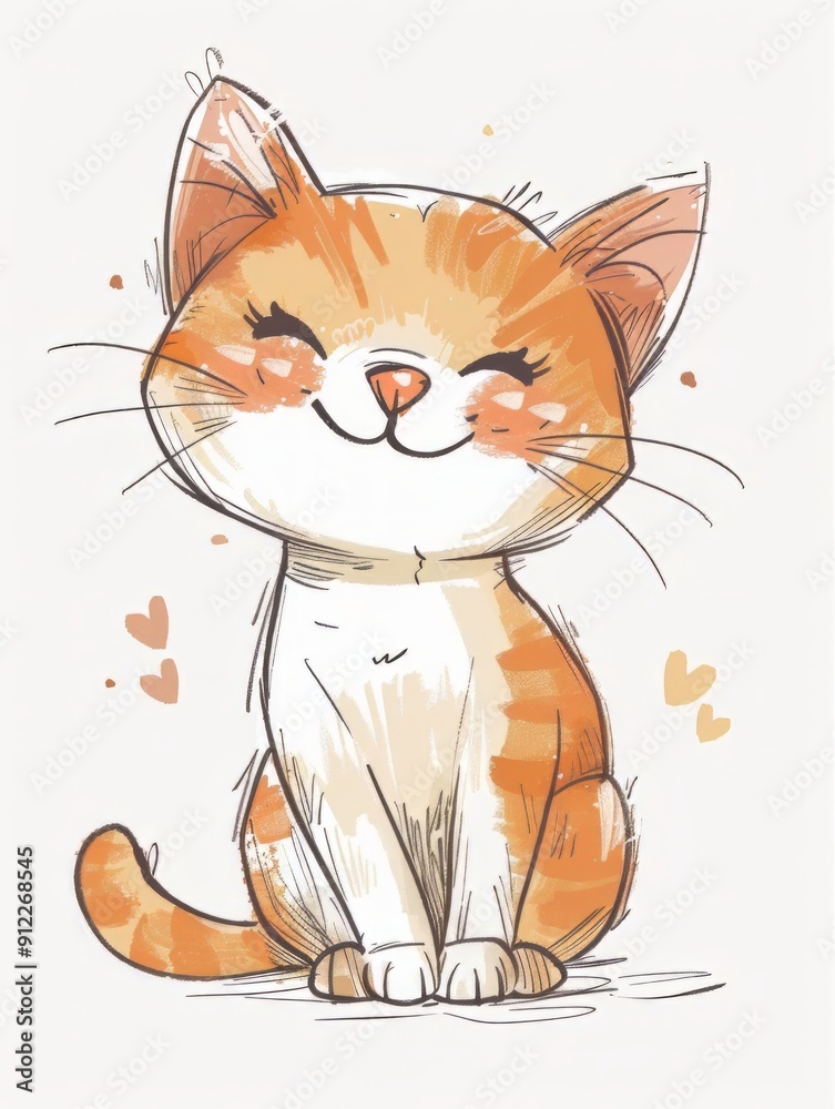 Obraz premium Cute Cat Doodle Illustration for Merchandise Clothing, Fashion Textile, Sport Apparel and Clothes Design Printing, Street Art Graffiti Pattern, Colorful Streetwear Design Bundle