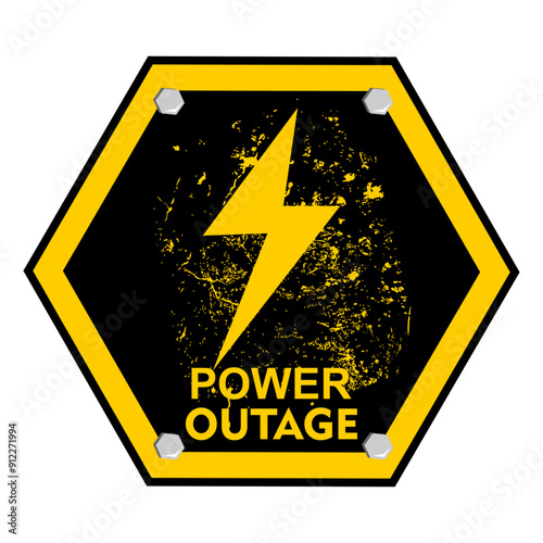 Power outage, sticker and label vector