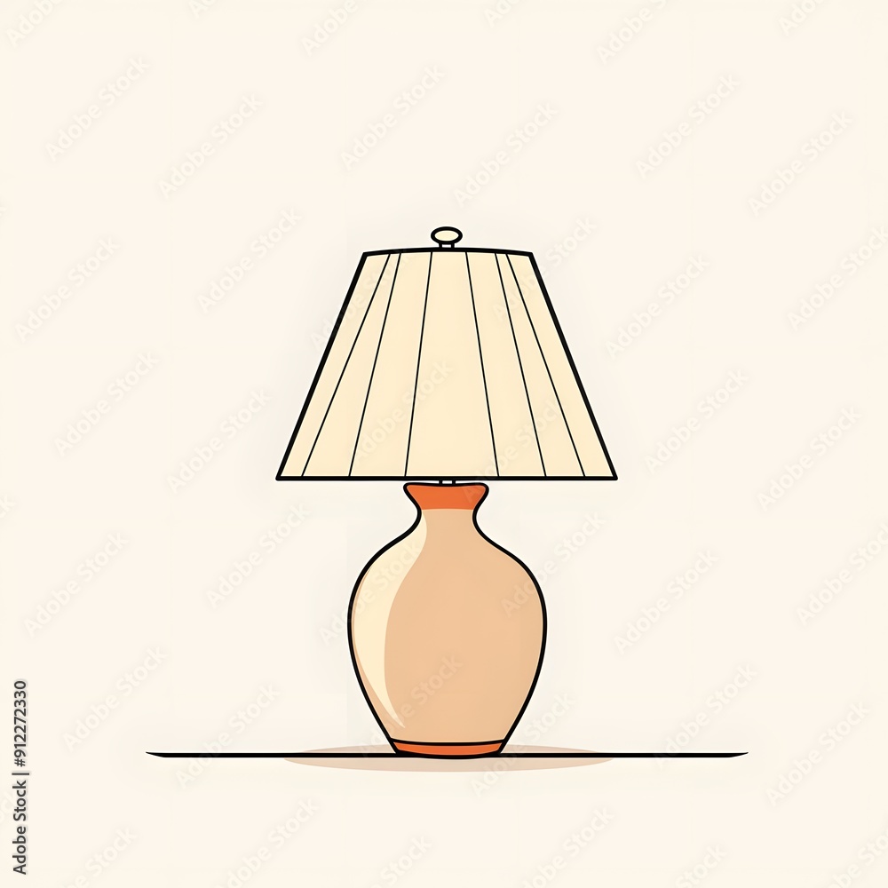 Simple Illustration of a Table Lamp Simple Illustration of a Table Lamp