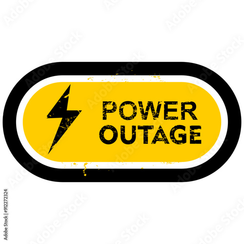 Power outage, sticker and label vector