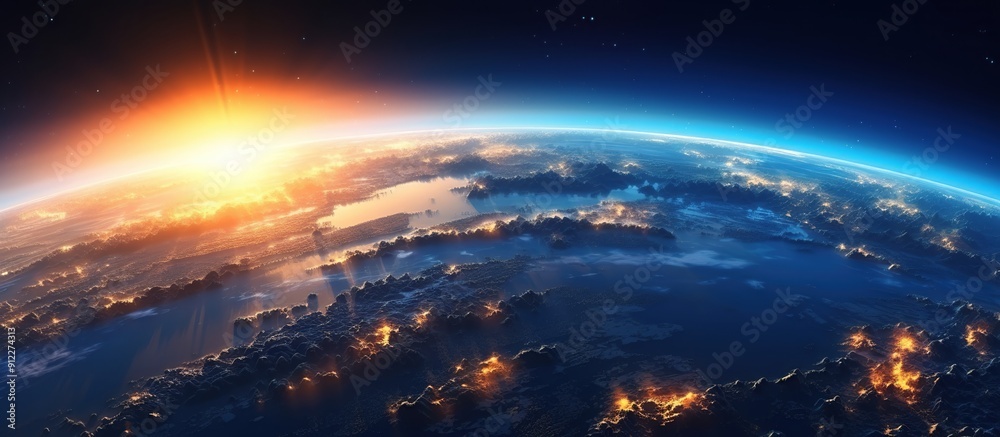 sunrise, view of earth from space sunrise, view of earth from space
