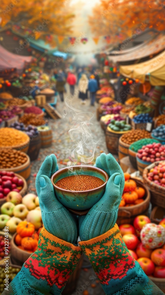 Fototapeta premium Warm Soup in a Cozy Market