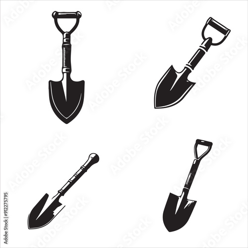  silhouette of clean vector  Spade  set on white background