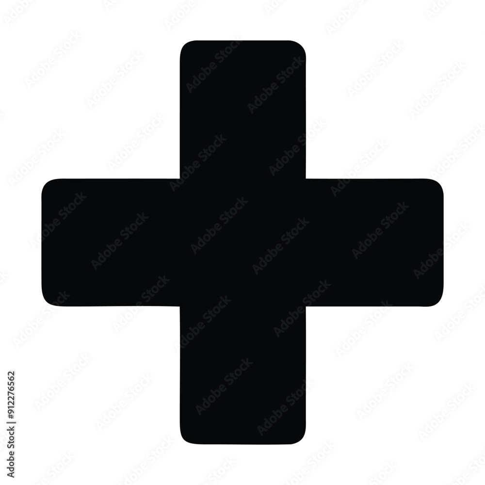Black plus sign icon. Vector illustration Black plus sign icon. Vector illustration
