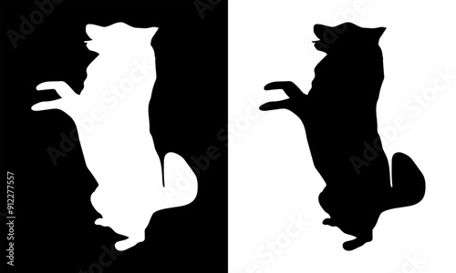 Whiskey dog pet animal silhouette. Good use to for symbol, logo, web icon, mascot logo, sign, sticker design, vector, animal or any design you wany. Easy to use..ai