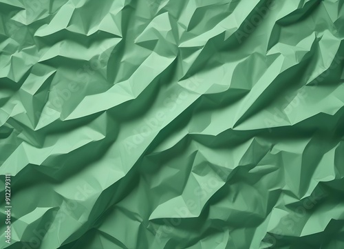 Green crumpled paper. Clean simple paper texture vector background. overlay. 