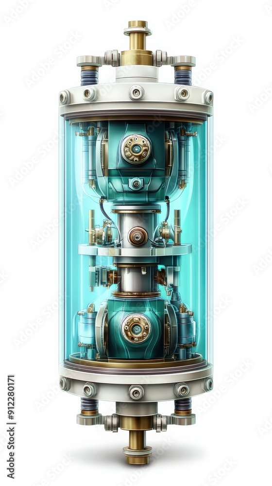 A futuristic device featuring a transparent cylinder with intricate inner components and glowing elements, symbolizing advanced technology. A futuristic device featuring a transparent cylinder with intricate inner components and glowing elements, symbolizing advanced technology.