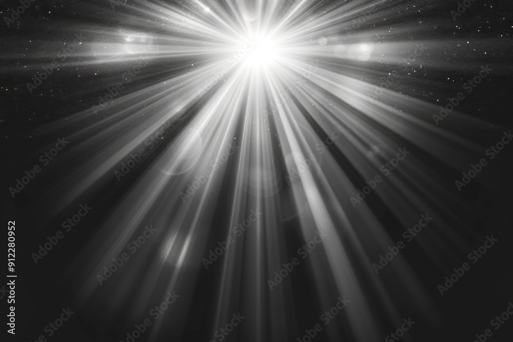 A dramatic black and white photograph of a starburst A dramatic black and white photograph of a starburst