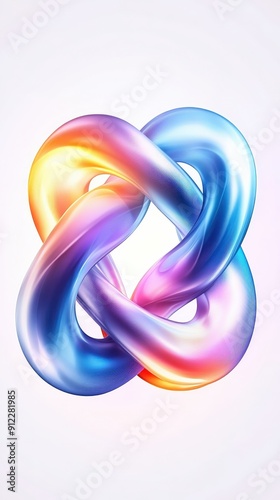 A vibrant and colorful abstract illustration featuring intertwined shapes, symbolizing connectivity and modern design.