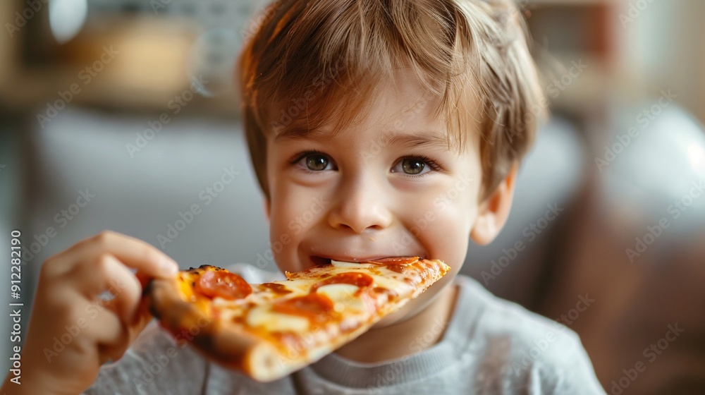 Enjoying a Tasty Pizza Slice with Pure Delight Enjoying a Tasty Pizza Slice with Pure Delight