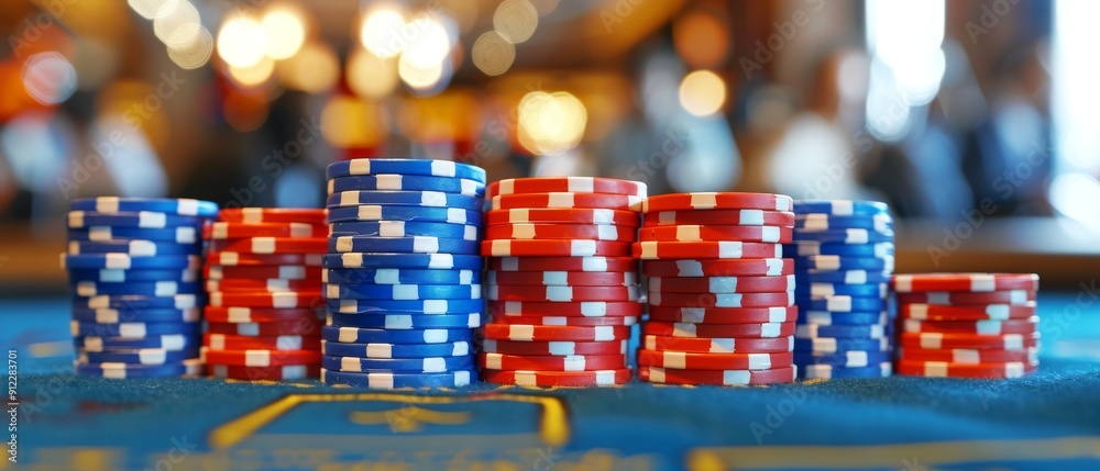 Poker Chips on a Table