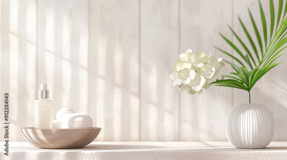 An elegant spa setting with silver accents and minimalist decor, creating a sophisticated and serene environment with ample copy space for personalization. An elegant spa setting with silver accents and minimalist decor, creating a sophisticated and serene environment with ample copy space for personalization.