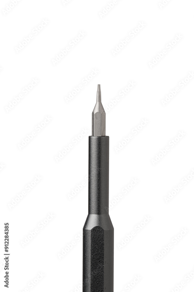 Iron bit with screwdriver on Isolated on white background close up Iron bit with screwdriver on Isolated on white background close up