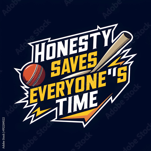 A baseball bat and ball with the words honesty saves everyone's time