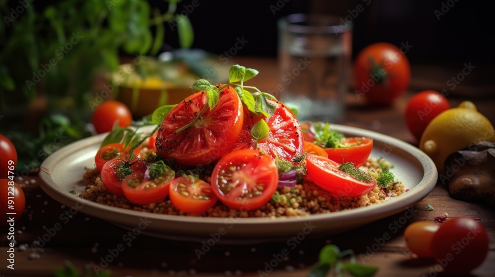 Fototapeta premium Tomato Salad with Quinoa
