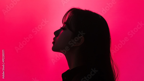 Silhouette of a woman and a girl, emphasizing beauty and fashion in a vector illustration