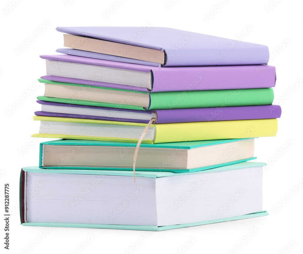 Stack of colorful books isolated on white Stack of colorful books isolated on white