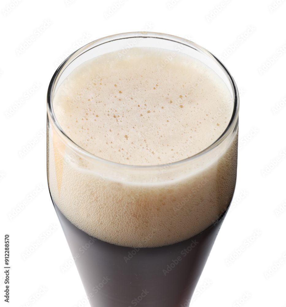 Glass mug of dark beer isolated on white Glass mug of dark beer isolated on white