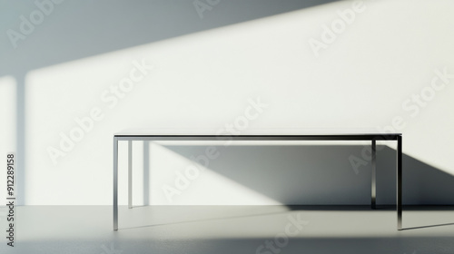 Minimalist interior of an empty room with a window and blank walls