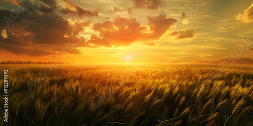 Sunset in the field background