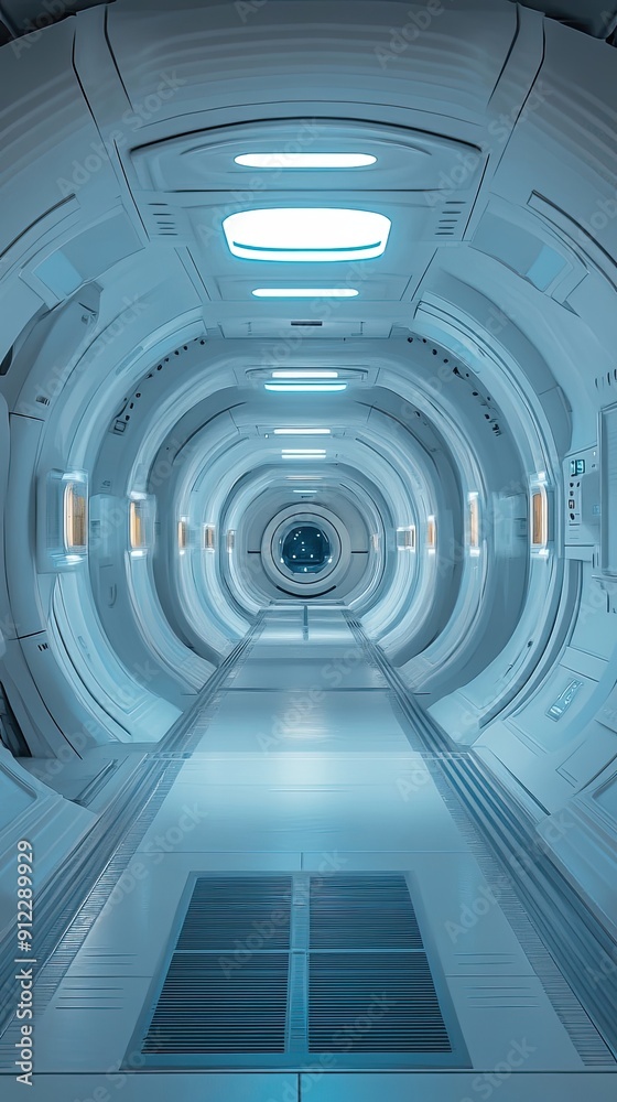 Futuristic Spaceship Interior Corridor