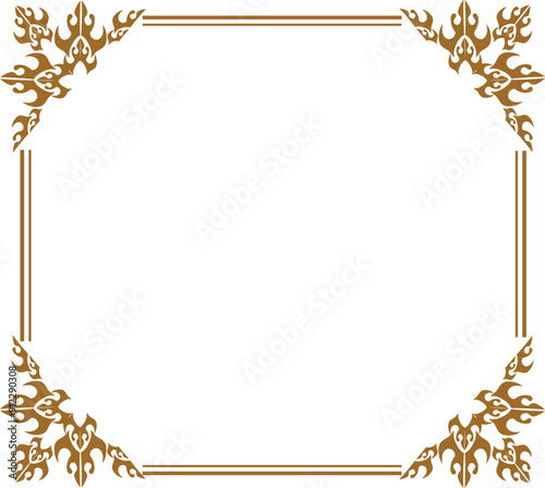 frame with gold ornament frame with ornament frame with golden leaves Golden Rectangle, Corner, Certificate, Border, Pattern, Line, Photo, Wedding, Invitation, Background, Thai, Islamic,