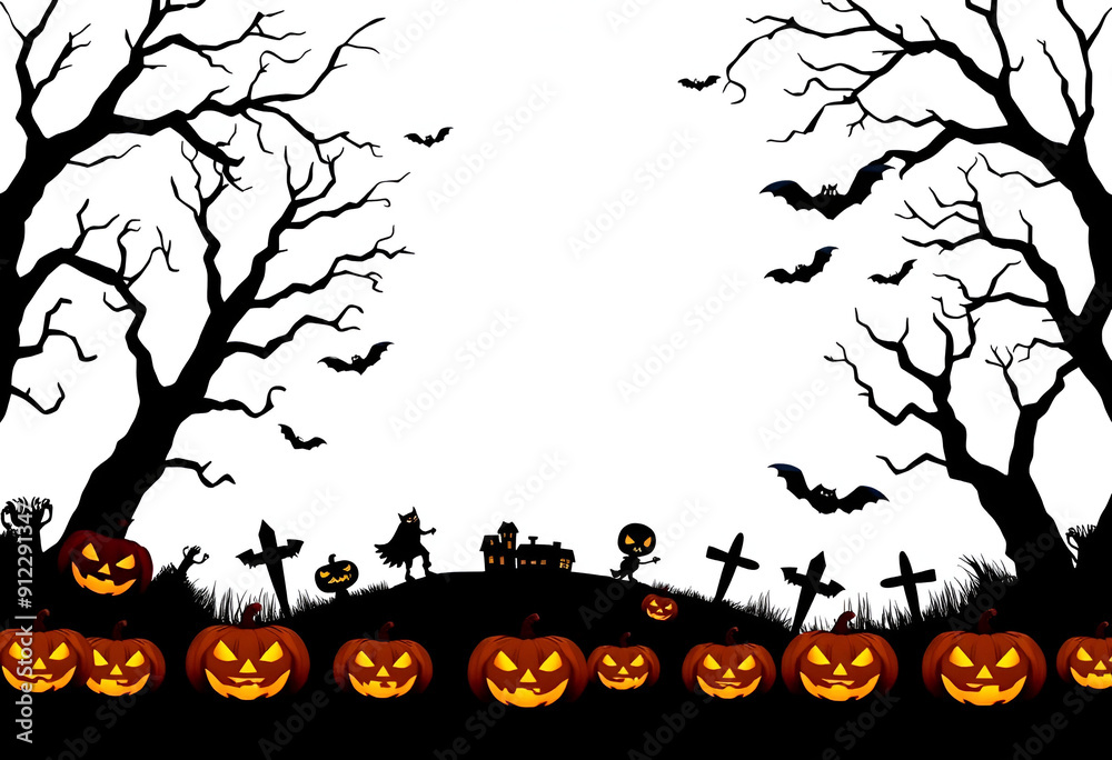 Blank halloween frame, white background Blank halloween frame, white background