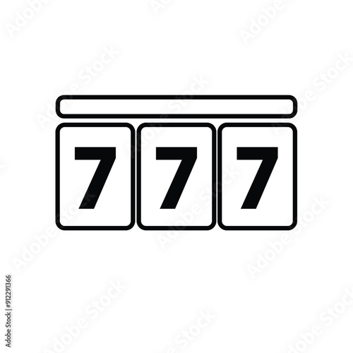 slot machine jackpot icon black and white