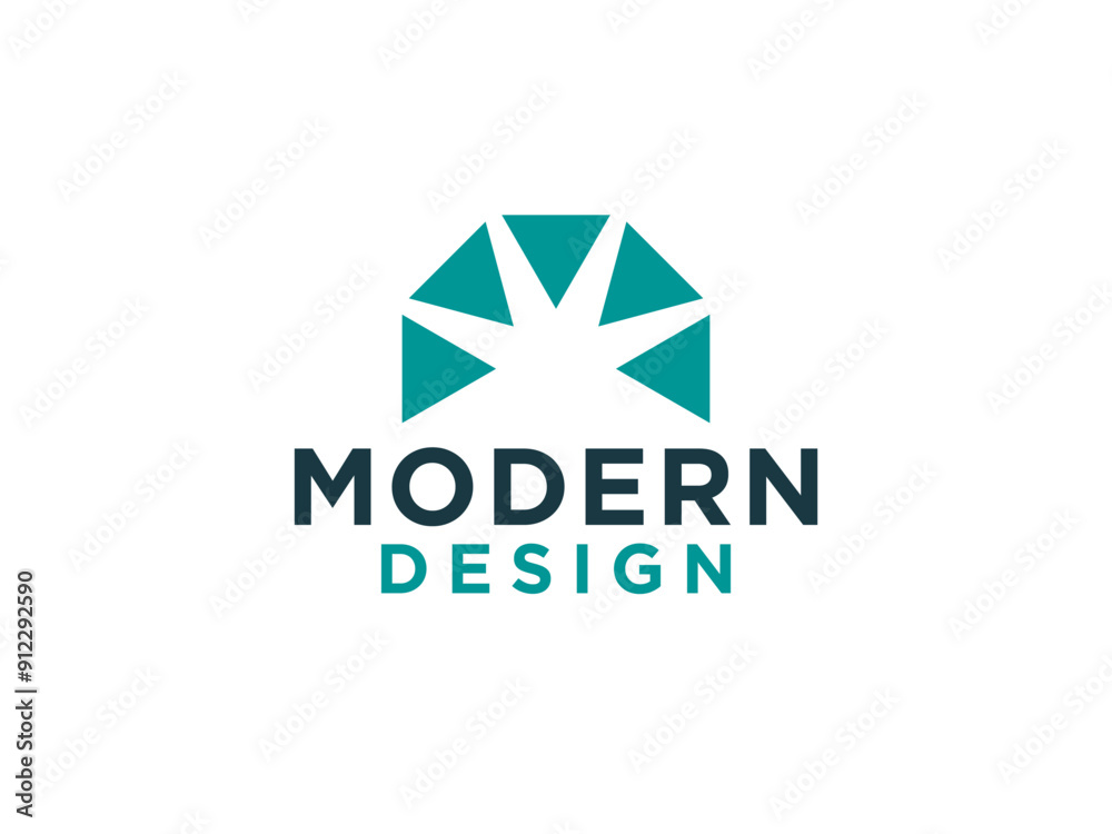 Abstract Sun Logo. Sun Icon with Geometric Radial Rays of Sunburst isolated on White Background. Usable for Business and Nature Logos.